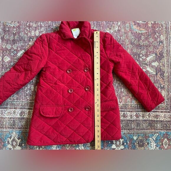 Kids crazy 8 size 7/8 Red Quilted Double-Breasted Pea Coat - Picture 2 of 10